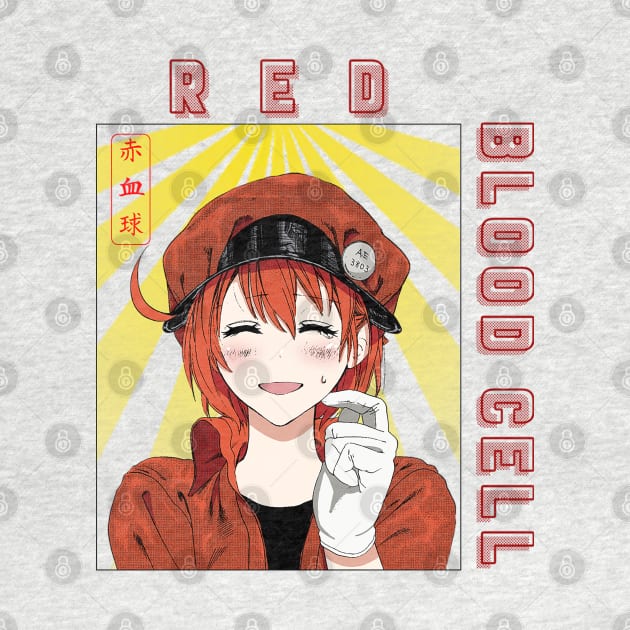 cells at work red blood cell with BACK PRINT by niconeko3